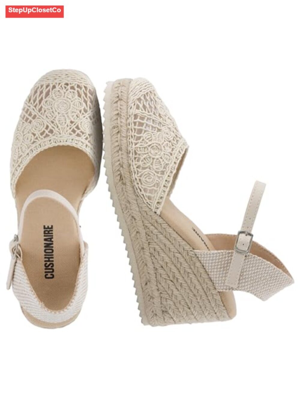 Wedge Espadrilles with Cushioned Footbed Ankle Strap